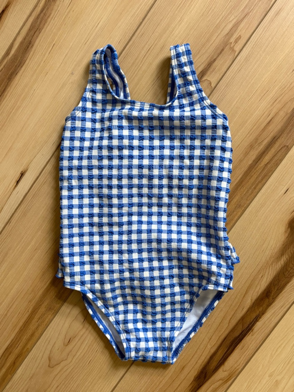 Baby Boden Blue and White Gingham One-Piece Swimsuit